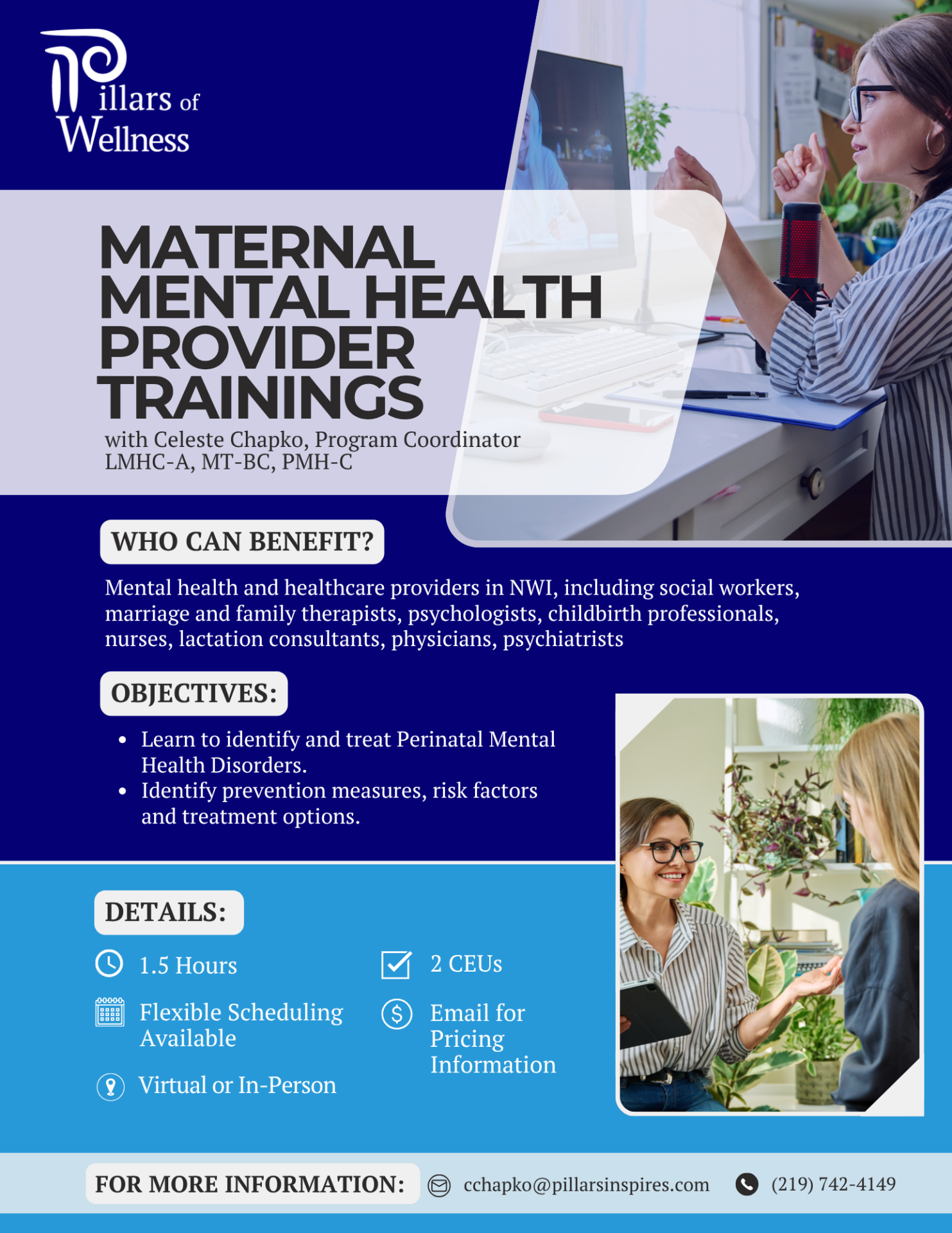 Maternal Mental Health Provider Trainings Flyer